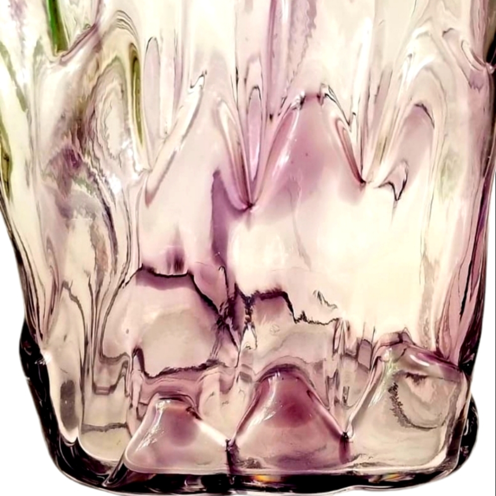 RARE signed Adam Jablonski Orignal.  Amethyst colored crystal vase. - Picture 3 of 8